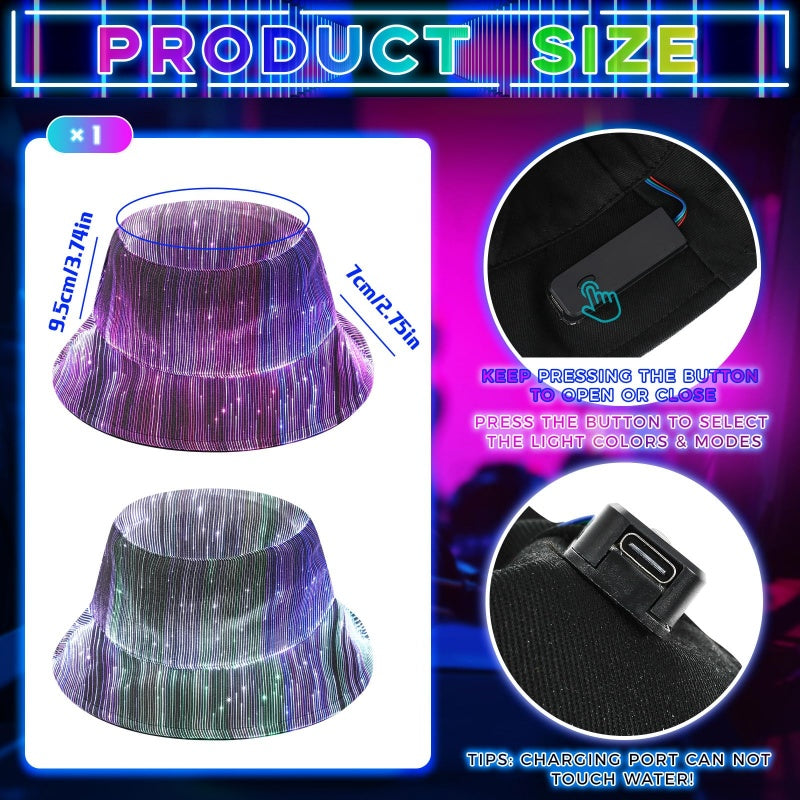 Luminous Fiber Optic Bucket Hat