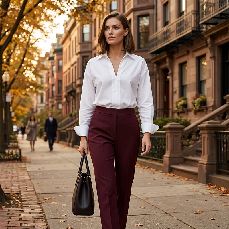 Women's Long Sleeve Button-Down Bodysuit Shirt