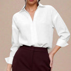 Women's Long Sleeve Button-Down Bodysuit Shirt