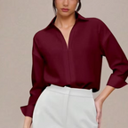 Women's Long Sleeve Button-Down Bodysuit Shirt