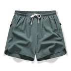 🏃 Breathable Athletic Shorts – Zippered Pockets, Quick-Dry & Elastic Waistband