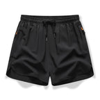 🏃 Breathable Athletic Shorts – Zippered Pockets, Quick-Dry & Elastic Waistband