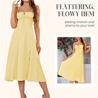 Women's Elegant Lace-Up Dress with Side Slit