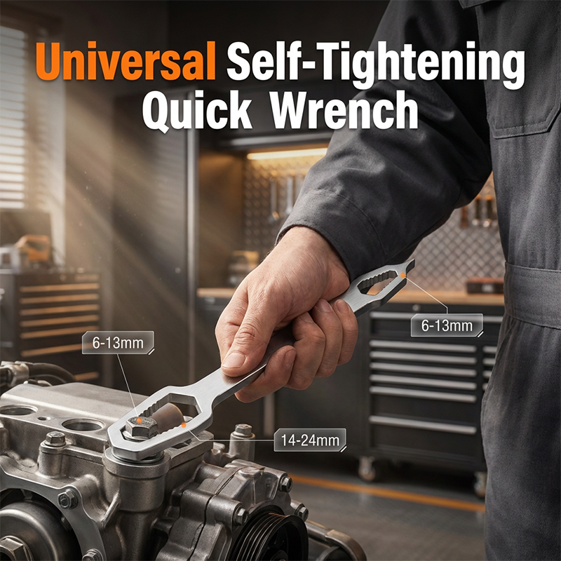 Universal Double-Headed Self-Tightening Wrench