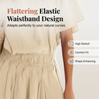 👗Women's Casual Flowy Mini Dress – Batwing Sleeves, Elastic Waist & Breezy Fit – Effortless Summer Style ☀️