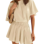 👗Women's Casual Flowy Mini Dress – Batwing Sleeves, Elastic Waist & Breezy Fit – Effortless Summer Style ☀️