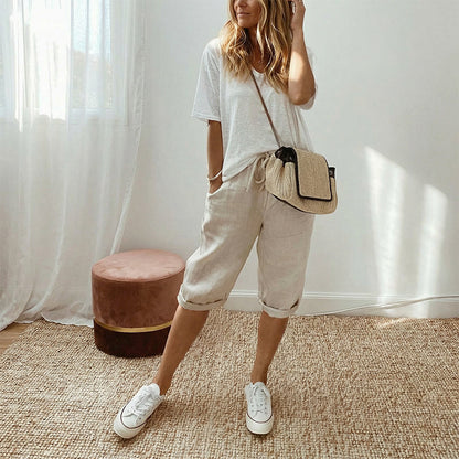 ⏳Time-Limited Special⏰Women's Casual Cotton Linen Capris