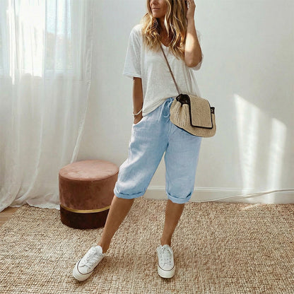 ⏳Time-Limited Special⏰Women's Casual Cotton Linen Capris