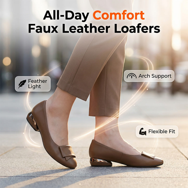 Women's Soft Lightweight Faux Leather Loafers