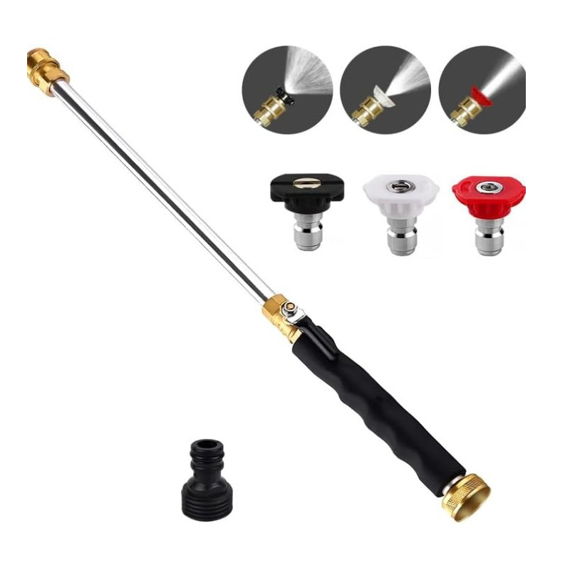 High-Pressure Water Gun Wand – 3 Nozzles, Durable Alloy & Anti-Slip Grip for Ultimate Cleaning 💦