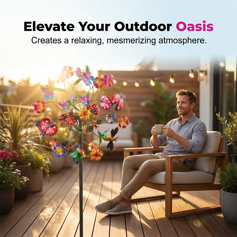 🌸🎡 Solar-Powered Wind Spinner for Garden