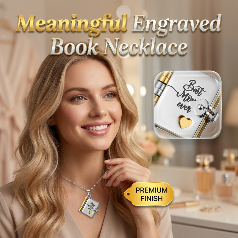 Mother's Day Engraved Book Necklace