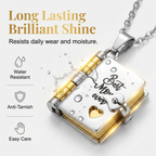 Mother's Day Engraved Book Necklace
