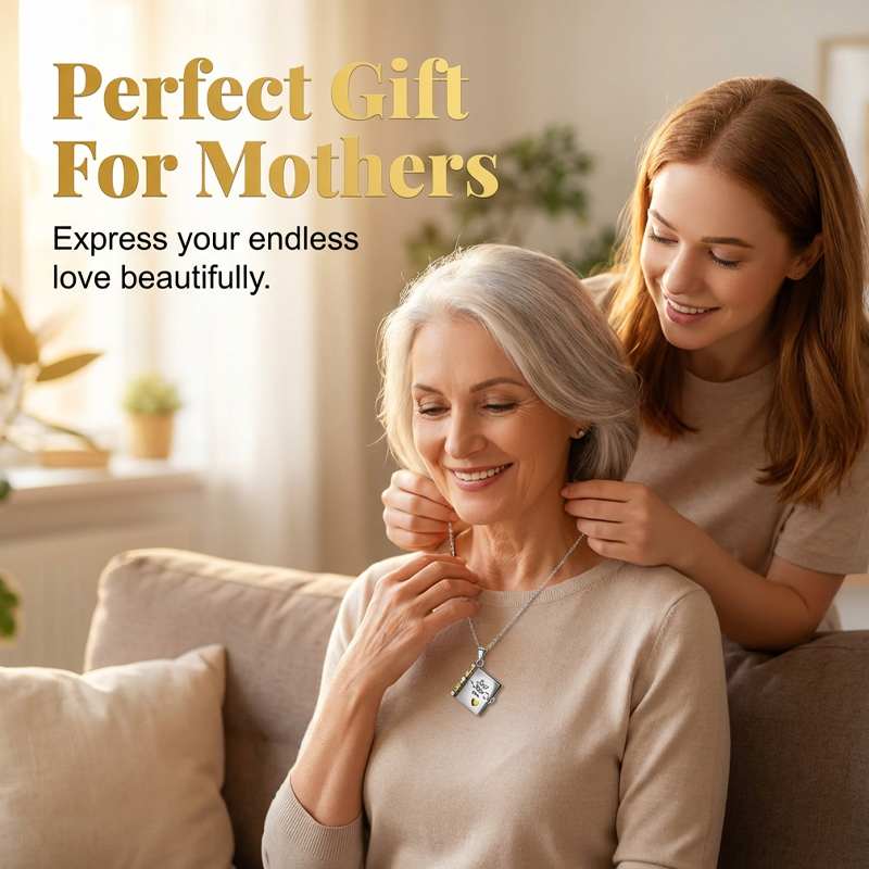 Mother's Day Engraved Book Necklace