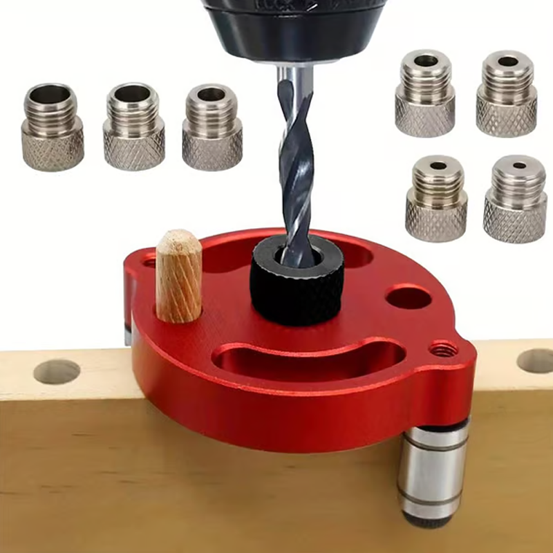 ⚙️ Self-Centering Dowel Jig Kit – Precision Woodworking, Adjustable Bushings & Durable Aluminum 🔨📏✨