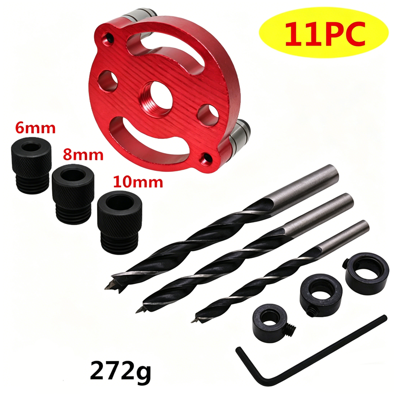 ⚙️ Self-Centering Dowel Jig Kit – Precision Woodworking, Adjustable Bushings & Durable Aluminum 🔨📏✨