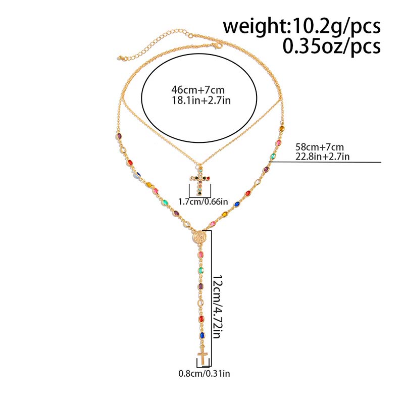 🌸Layered Gold Cross Necklaces for Women