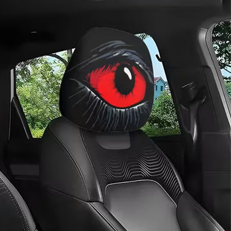 Spooky Red Eye Car Headrest Cover