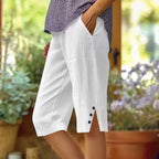 ⏳Time-Limited Special ⏰Women's Casual Solid Color Pocket Capri Pants