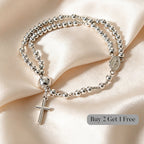 Double-Wrap Rosary Beaded Bracelet