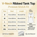 ⛱️ 💞Women's V-Neck Ribbed Knit Tank Top