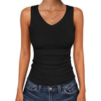 ⛱️ 💞Women's V-Neck Ribbed Knit Tank Top