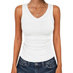 ⛱️ 💞Women's V-Neck Ribbed Knit Tank Top