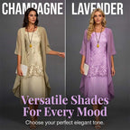 Women's Knee-Length Formal Dress and Cardigan Set