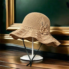 🥳SUMMER HOT SALE🔥Women's Crochet Bucket Hat with Flower Accent