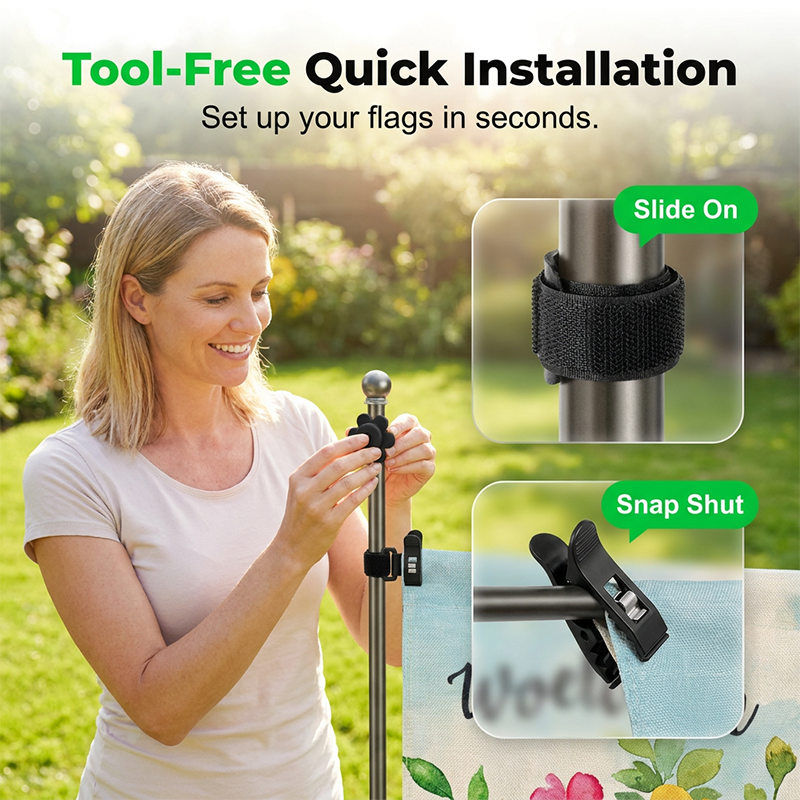 Garden Flag Stopper & Clip Set