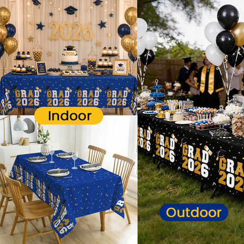 "Grad 2026" Confetti Tablecloth