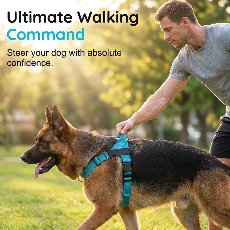 🐶 Easy On-Off Padded Dog Harness for Walking