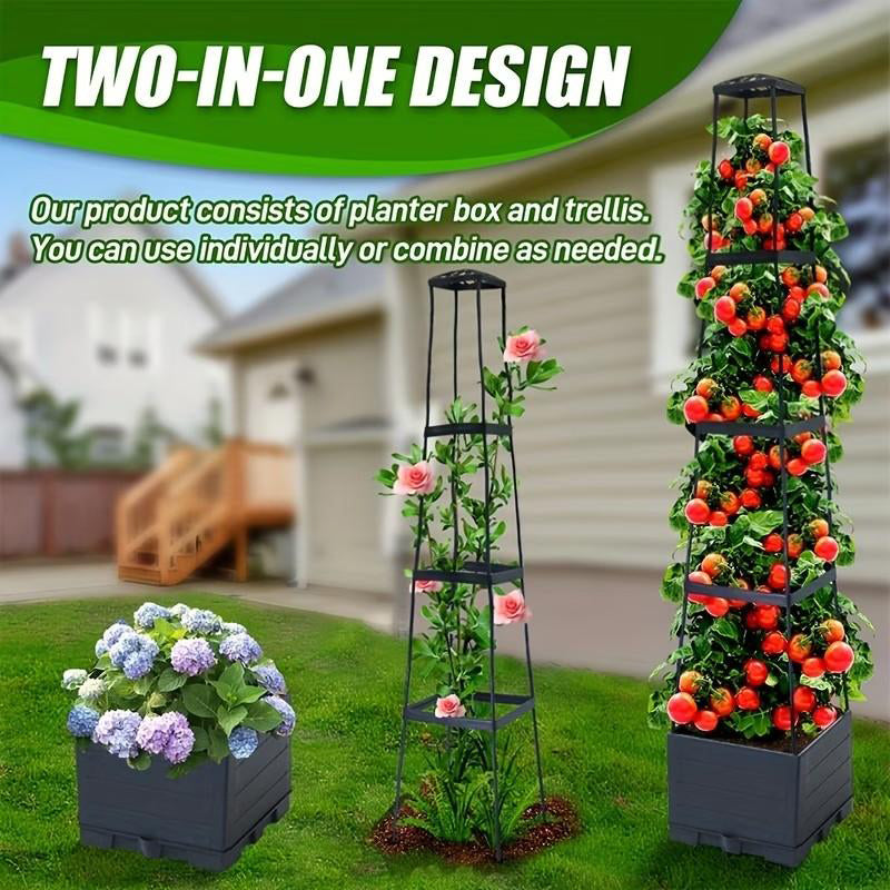 Garden Raised Bed Planter Boxes with Trellis