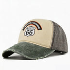 🏍️ Vintage Route 66 Baseball Cap – Distressed Style, Adjustable Fit.