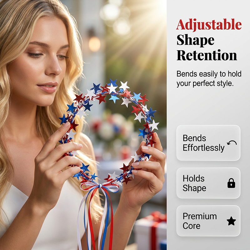 Independence Day Star Headband with Ribbons
