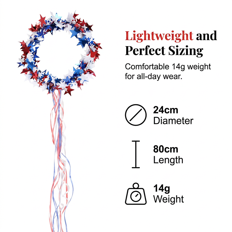 Independence Day Star Headband with Ribbons