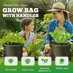 🌱👜 5-Pack Thickened Non-Woven Grow Bag With Handles – Heavy Duty, Breathable Fabric, Eco-Friendly, Large Capacity.