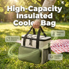 Large Capacity Insulated Cooler Bag for Picnics & Outdoors – Keeps Food & Drinks Cold for Hours 🧺