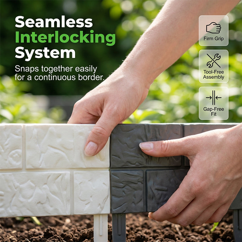 👁️Interlocking Faux Stone Garden Edging