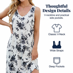 👗🌸 Floral Sleeveless V-neck Dress With Pockets