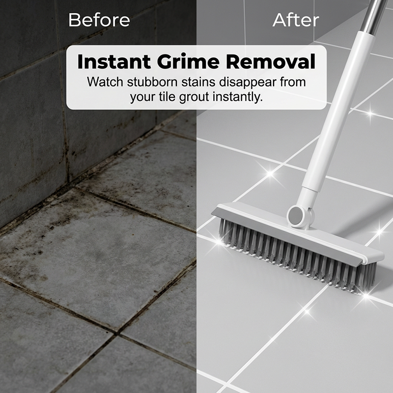 🔥2-in-1 Grout & Corner Scrubber Brush with Squeegee🧹