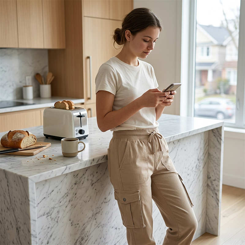 Women's Lightweight Cargo Jogger Pants with Pockets