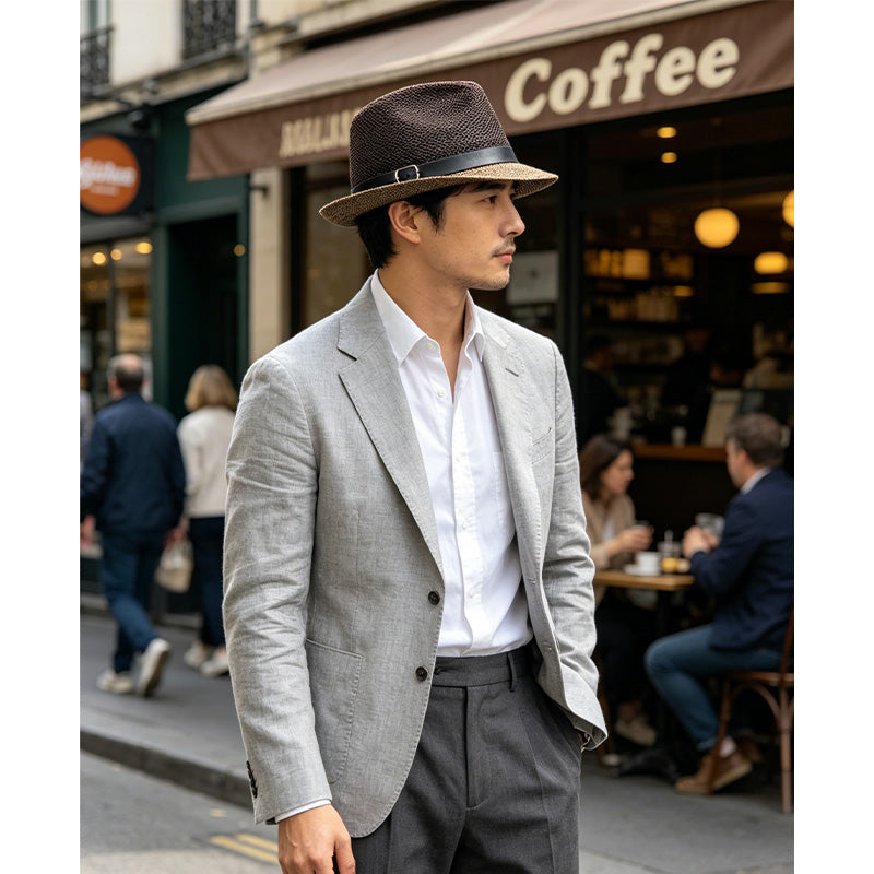 Summer Straw Fedora Sun Hat with Stylish Buckle Band🎩
