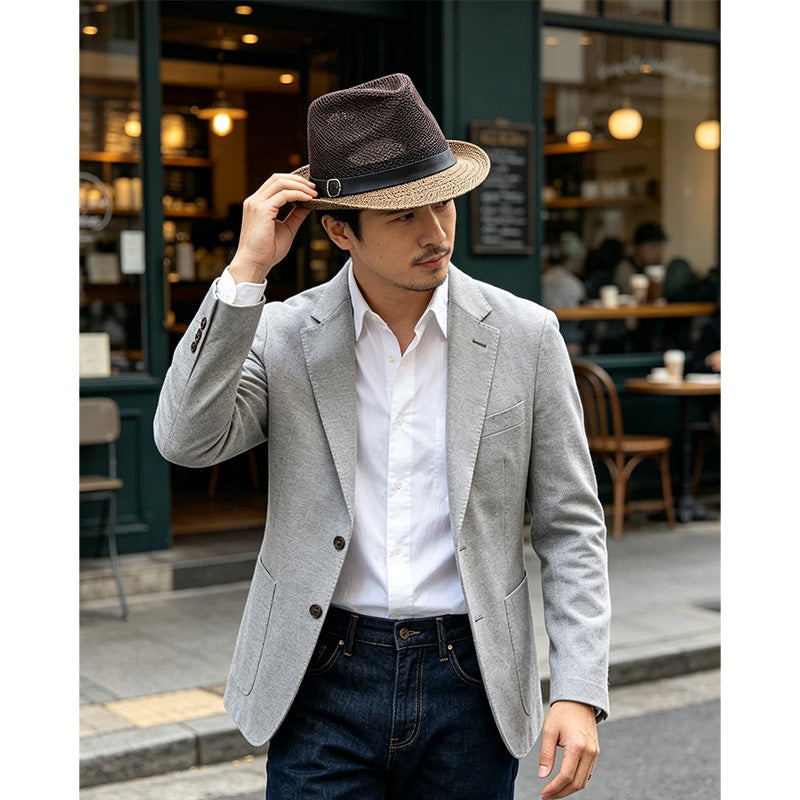 Summer Straw Fedora Sun Hat with Stylish Buckle Band🎩
