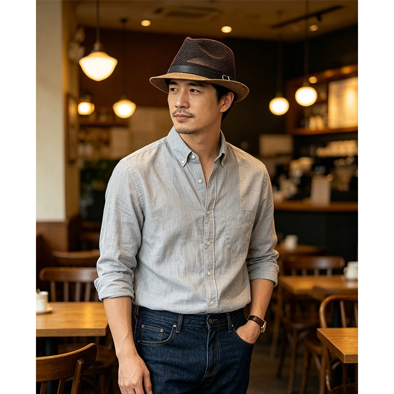Summer Straw Fedora Sun Hat with Stylish Buckle Band🎩