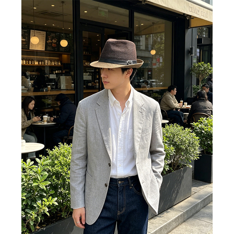 Summer Straw Fedora Sun Hat with Stylish Buckle Band🎩