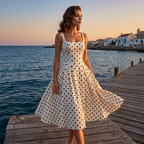 Women's Vintage Polka Dot A-Line Dress