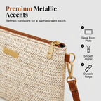 Women's Woven Straw Shoulder Clutch Bag