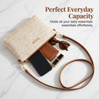 Women's Woven Straw Shoulder Clutch Bag