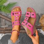 Women's Retro Hollow Wedge Slide Sandals